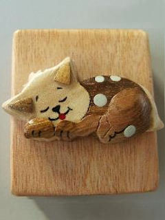 Cat wooden pencil sharpener