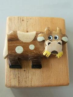 Cow wooden pencil sharpener