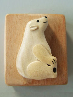 Polar bear wooden pencil sharpener