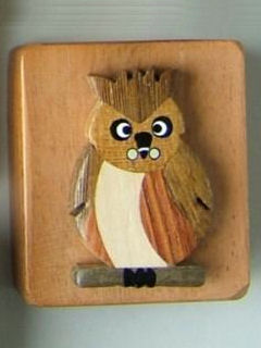 Wise old owl wooden pencil sharpener