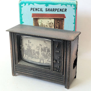 Vintage Miniature Metal Diecast Pencil Sharpener Television TV 9639 NEW 