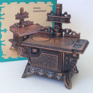 Metal cast iron Pencil Sharpener antique finish Miniature airplane clock stove 